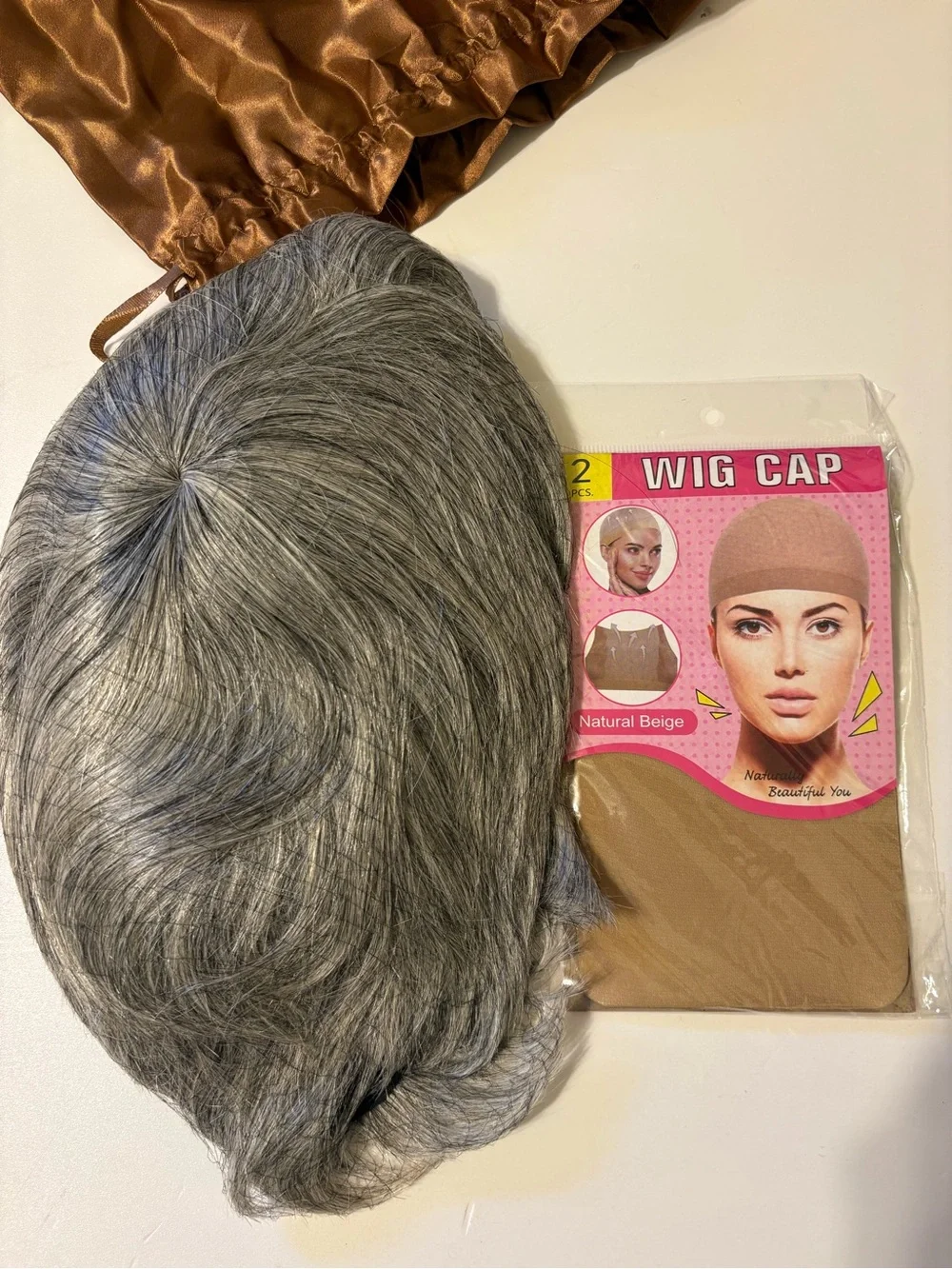 Gray Short Layered Women's Wig Real Human Hair- Unbranded